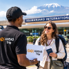 GoAhead Trip guide welcoming a traveler at Kilimanjaro International Airport in Tanzania
